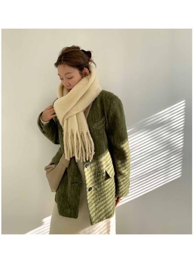 (Premium) Large Chunky Scarf, Cashmere Feel Oversized Scarves, Blanket Soft Big Wool Thick, Winter Warm Women - Image 4