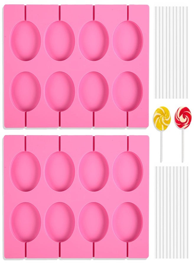 WYBLZPXZ Silicone Lollipop Molds Candy Molds Silicone Sucker Molds Hard Candy Mold & 2x8 Rounds Nonstick Lollipop Mold With 20 Sticks for Candies,Bread,Jellies,Chocolate,Etc - Image 1