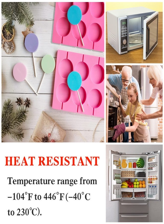 WYBLZPXZ Silicone Lollipop Molds Candy Molds Silicone Sucker Molds Hard Candy Mold & 2x8 Rounds Nonstick Lollipop Mold With 20 Sticks for Candies,Bread,Jellies,Chocolate,Etc - Image 3