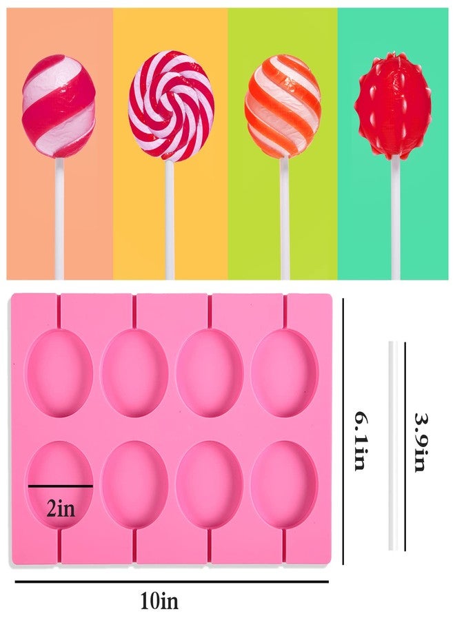 WYBLZPXZ Silicone Lollipop Molds Candy Molds Silicone Sucker Molds Hard Candy Mold & 2x8 Rounds Nonstick Lollipop Mold With 20 Sticks for Candies,Bread,Jellies,Chocolate,Etc - Image 4