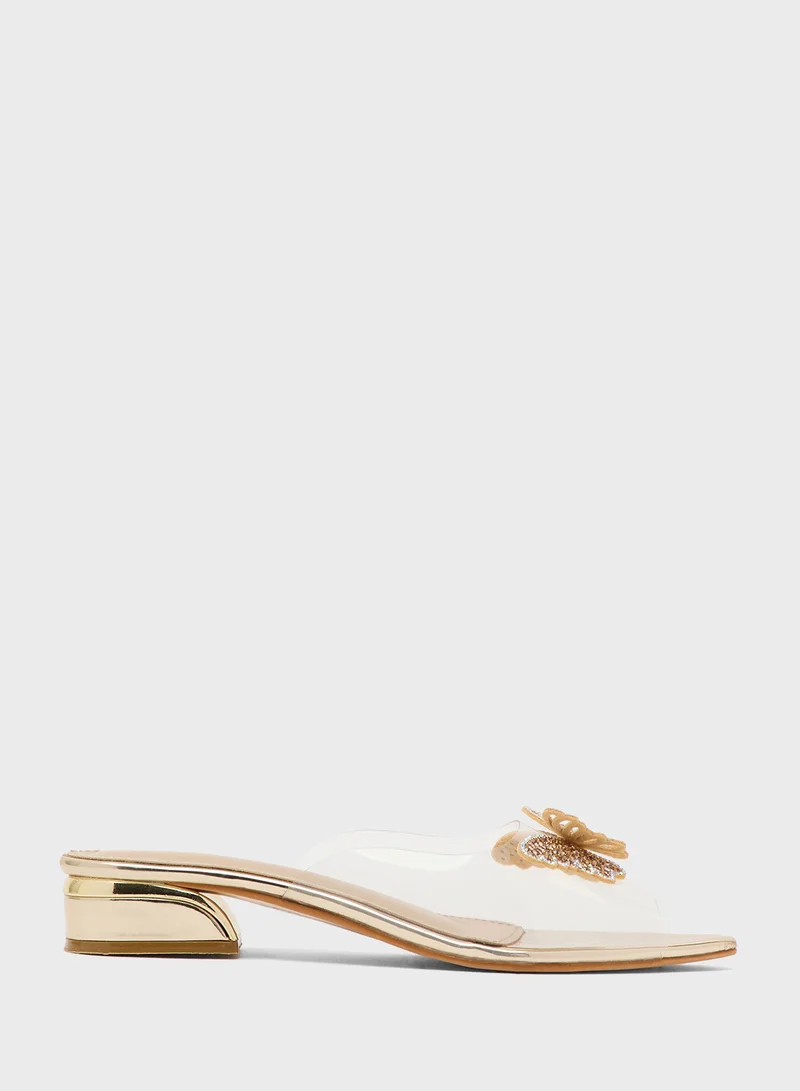 بيتك ستيبس Low Heeled Clear Sandal