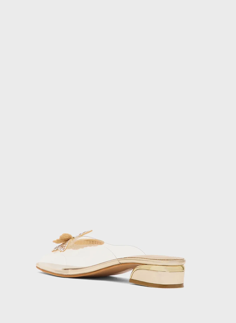 بيتك ستيبس Low Heeled Clear Sandal