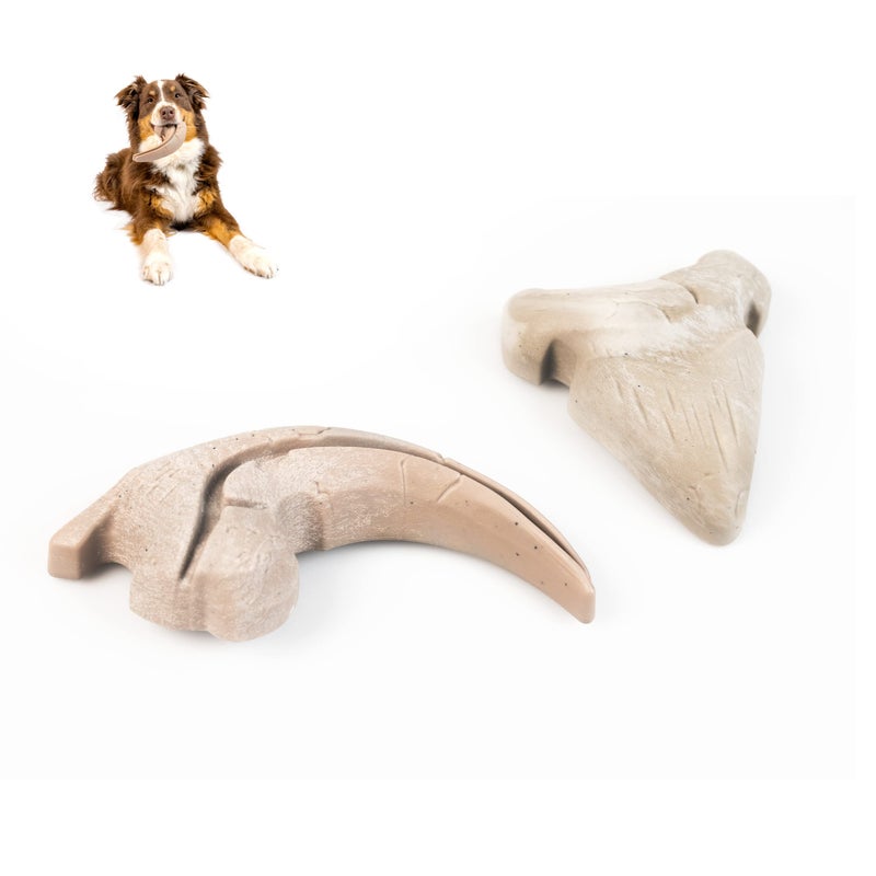 Hyper Pet Fossil Durable Dog Slow Feeder, Chew Toy, Interactive, Bacon Flavored Long Lasting for Aggressive Chewers, Megalodon Tooth, for All Breeds - Image 1