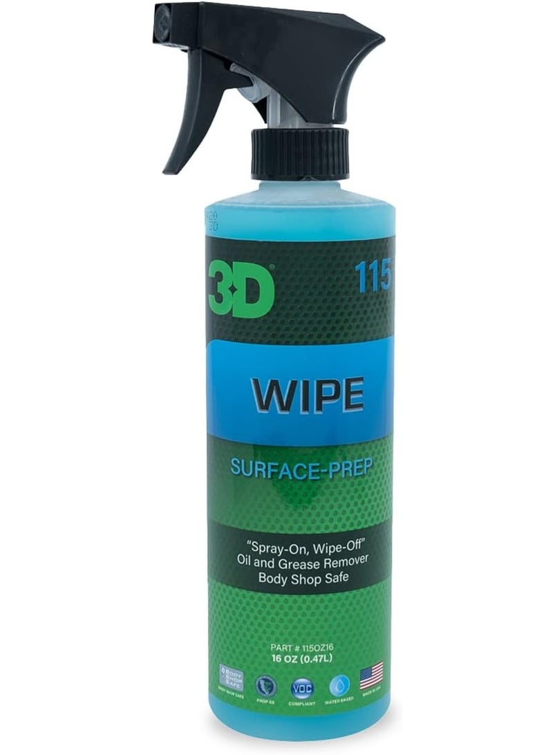 3D 3D Wipe Ceramic Coating Surface Prep - Removes Excess Oils & Lubricants from Paint & Glass Prior to Ceramic Coating Application 16oz.  - Image 1