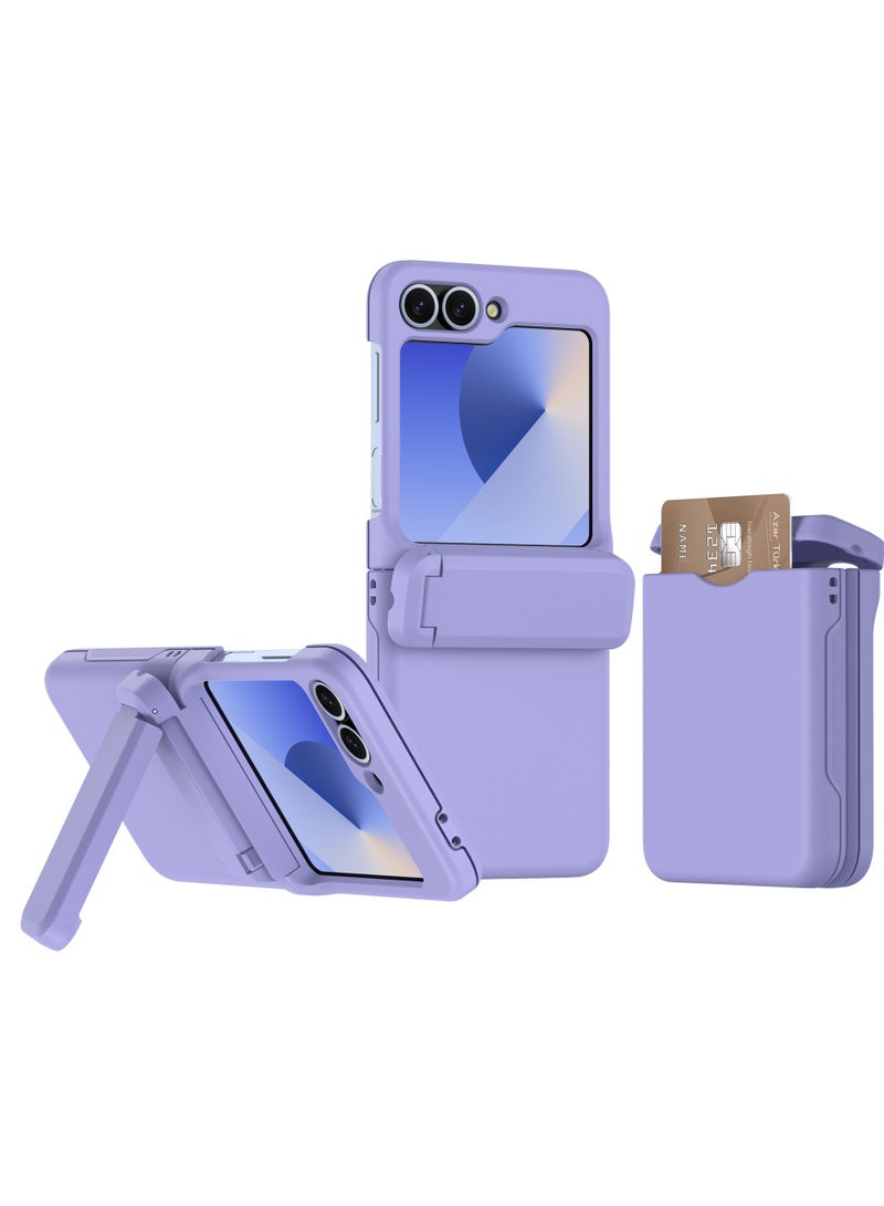 general for Samsung Galaxy Z Flip 6 Case with Hinge Protection Shockproof with Credit Card Holder ID Card Protective Cover Z Flip  6 Phone Case for Galaxy Z Flip 6 5G - Image 1