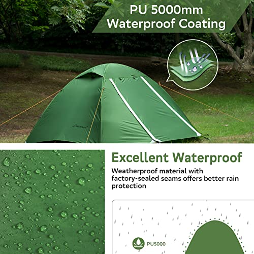Clostnature Lightweight Backpacking Tent - 3 Person Ultralight Waterproof Camping Tent, 3 Season Large Size Easy Setup Tent for Family, Outdoor, Hiking and Mountaineering - Image 2