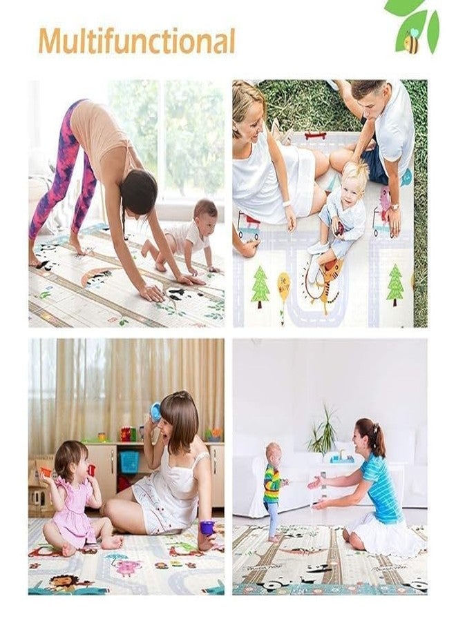KERFORA Portable Baby Folding Play Mat, Waterproof Foam Crawl Mat for Kids and Toddlers, Ideal for Indoor and Outdoor Use (6x5 ft, 0.6cm Thickness)(Multicolor) - Image 4