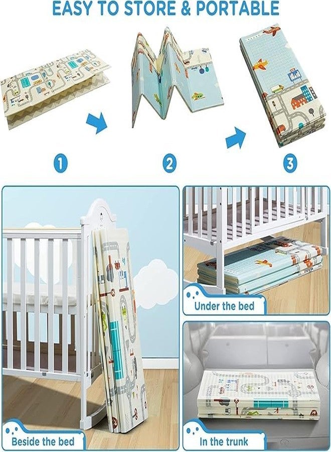 KERFORA Portable Baby Folding Play Mat, Waterproof Foam Crawl Mat for Kids and Toddlers, Ideal for Indoor and Outdoor Use (6x5 ft, 0.6cm Thickness)(Multicolor) - Image 3