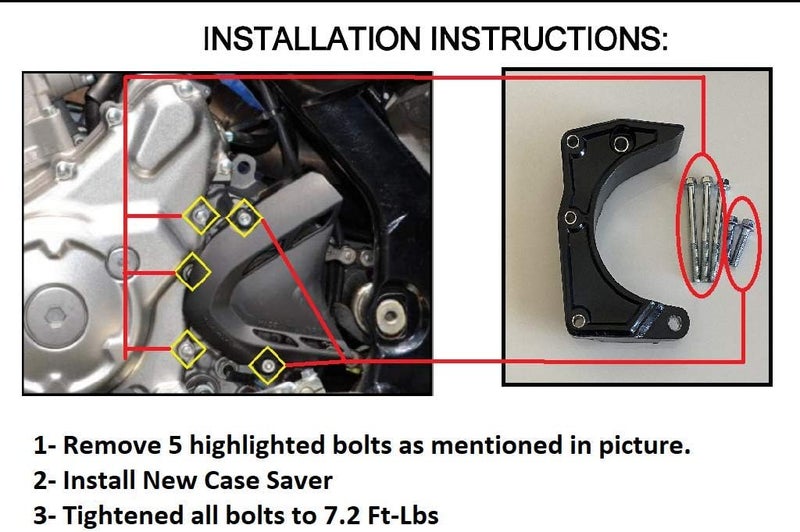 Case Saver Engine Protection Chain Guard Repair Kit for Raptor 700 YFM YFM700R ATV Quad 2006-2021 - Image 2
