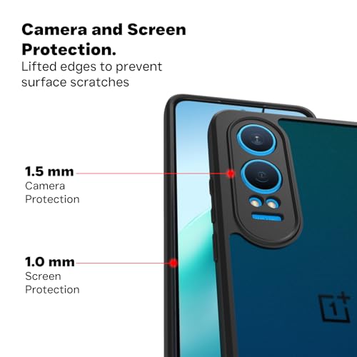 RIGGEAR Shockproof Sleek Hybrid Armor Back Cover Case Compatible with OnePlus Nord CE 4 Lite 5G (Smoke Black Matte PC + Black TPU Bumper) - Image 5