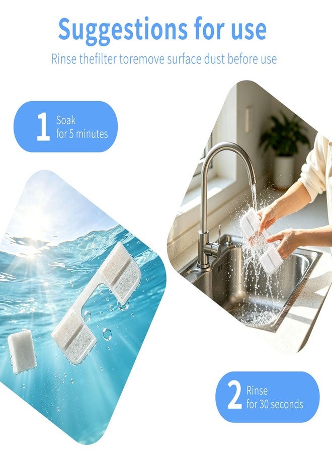 AnyEnjoy 12+12 Cat Water Fountain Filter, Fountain Filter Replacement Compatible with FEELNEEDY Cat Water Fountain FN-W17 3.2L/ 108oz - Image 2