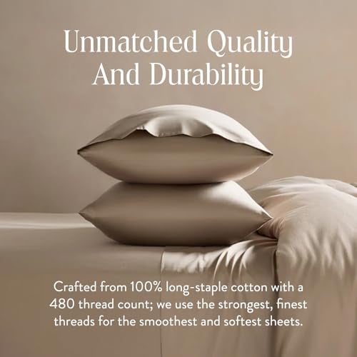 Brooklinen Luxury Sateen Duvet Cover - 100% Cotton, King/California King Size in Pebble with Extra-Long Corner Ties and Button Closure - Best King/Cali King Duvet Covers - Image 5