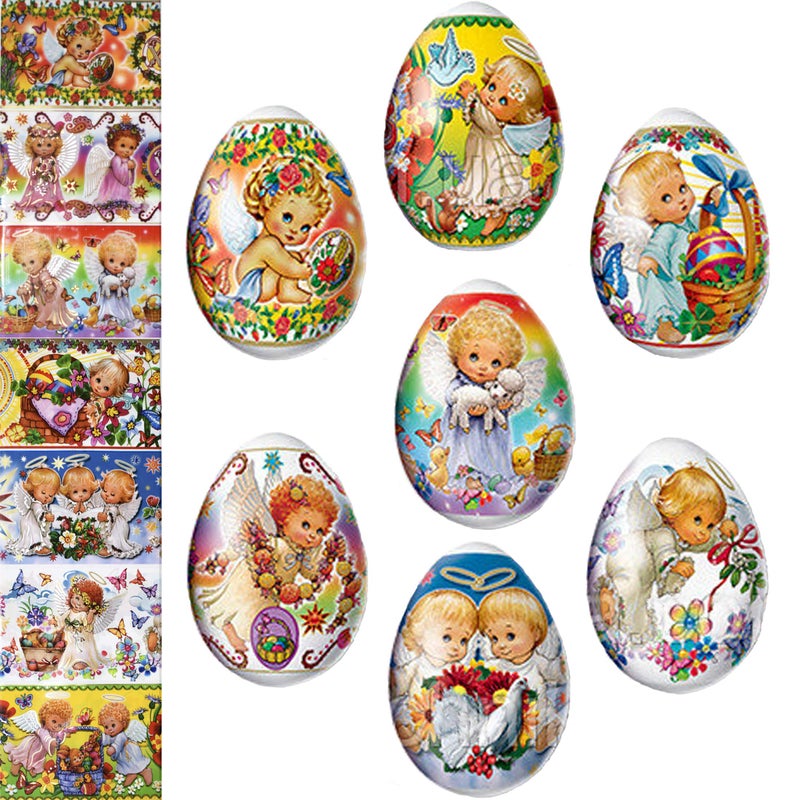 Diximus Thermo Heat Shrink Sleeve Decoration Easter Egg Wraps Pysanka Pysanky (Angels) - Image 4