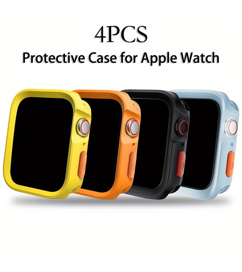 Shockproof TPU Case Set of 4 Colors for Apple Watch Series 7 8 9 45MM - Image 1