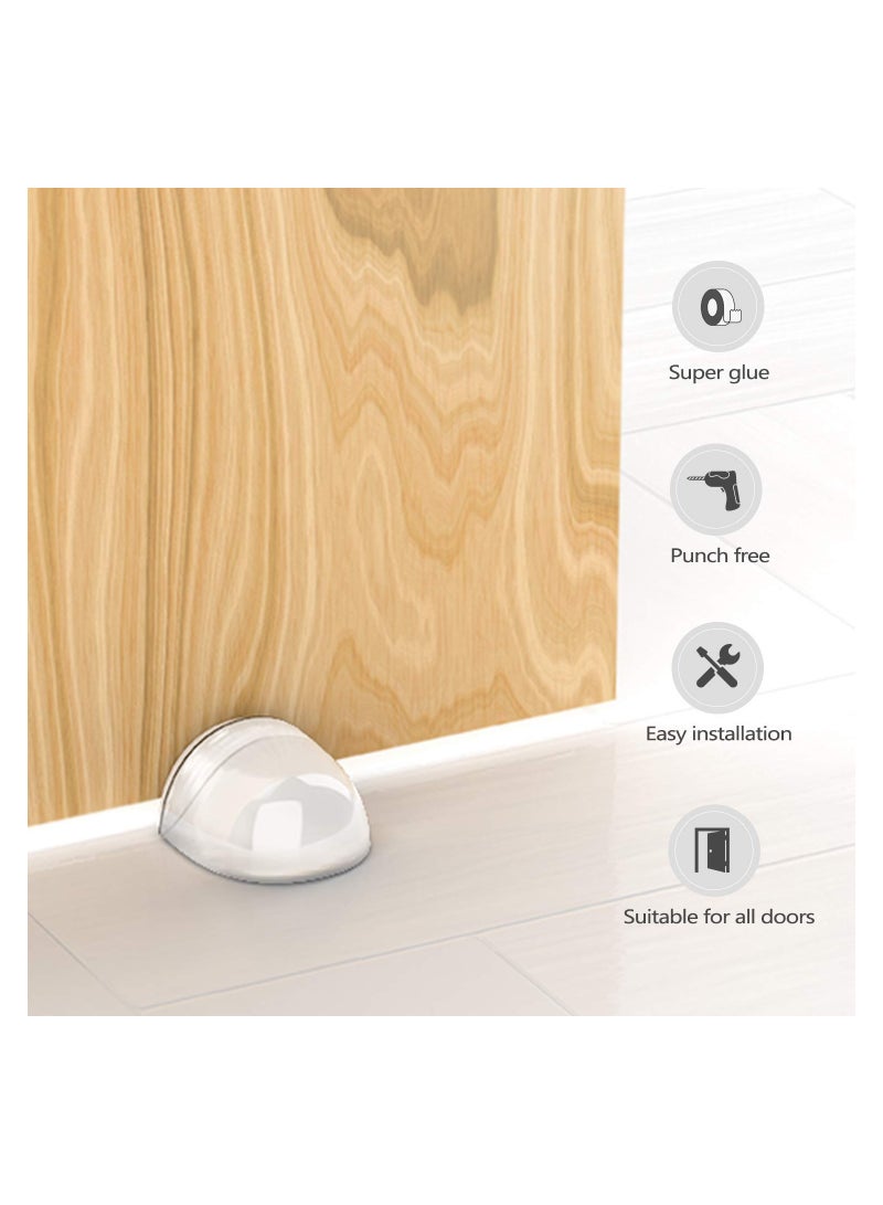 Self-Adhesive Door Stopper - 4 Pack Clear Wall Protection Bumper for Home and Office, Shock Absorbent Floor Stop to Prevent Door Damage and Protect Walls. - Image 3
