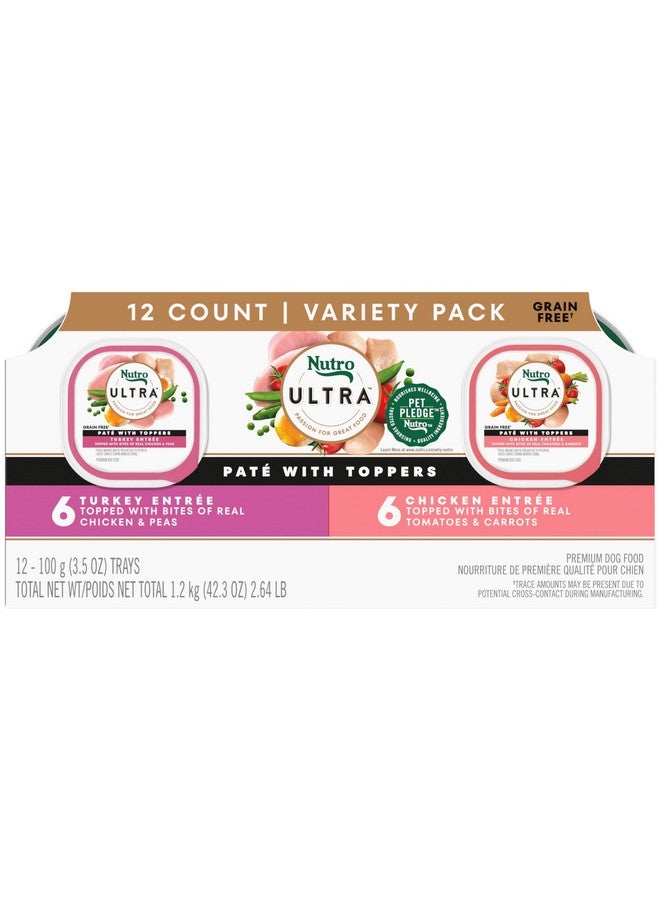 نوترو باتيه طعام الكلاب الرطب للغاية من نوترو مع إضافات، عبوة متنوعة من أطباق الدجاج والديك الرومي، 3.5 أونصة (12 قطعة، عبوة واحدة) - Image 1