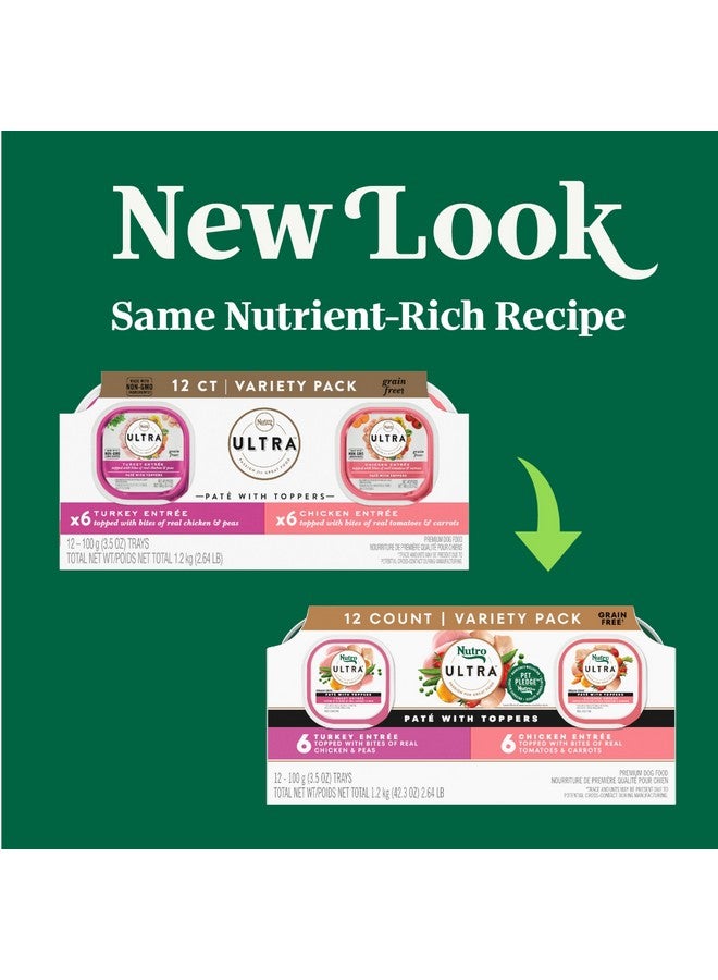 نوترو باتيه طعام الكلاب الرطب للغاية من نوترو مع إضافات، عبوة متنوعة من أطباق الدجاج والديك الرومي، 3.5 أونصة (12 قطعة، عبوة واحدة) - Image 2