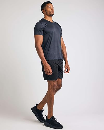 REALESSENTIALS Real Essentials 5 Pack: Men’s V-Neck Dry-Fit Moisture Wicking Active Athletic Tech Performance T-Shirt Set 1, L, Pack of 5 - Image 5