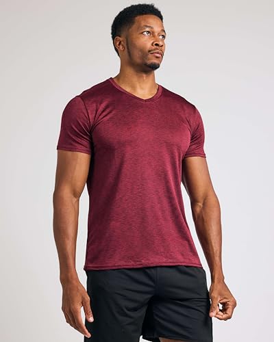 REALESSENTIALS Real Essentials 5 Pack: Men’s V-Neck Dry-Fit Moisture Wicking Active Athletic Tech Performance T-Shirt Set 1, L, Pack of 5 - Image 2