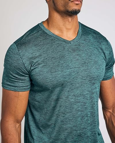REALESSENTIALS Real Essentials 5 Pack: Men’s V-Neck Dry-Fit Moisture Wicking Active Athletic Tech Performance T-Shirt Set 1, L, Pack of 5 - Image 4