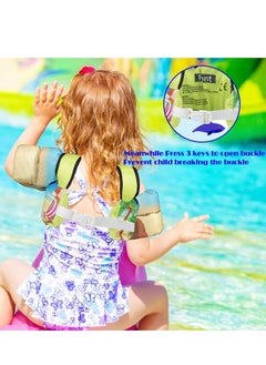 كول بيبي ستايل سترة سباحة للأطفال من COOLBABY لتدريب الأطفال على السباحة، سترة مساعدة في السباحة آمنة للأطفال بعمر 2 و3 و4 و5 و6 سنوات، أجنحة ذراع (10-30 كجم)  - Image 3