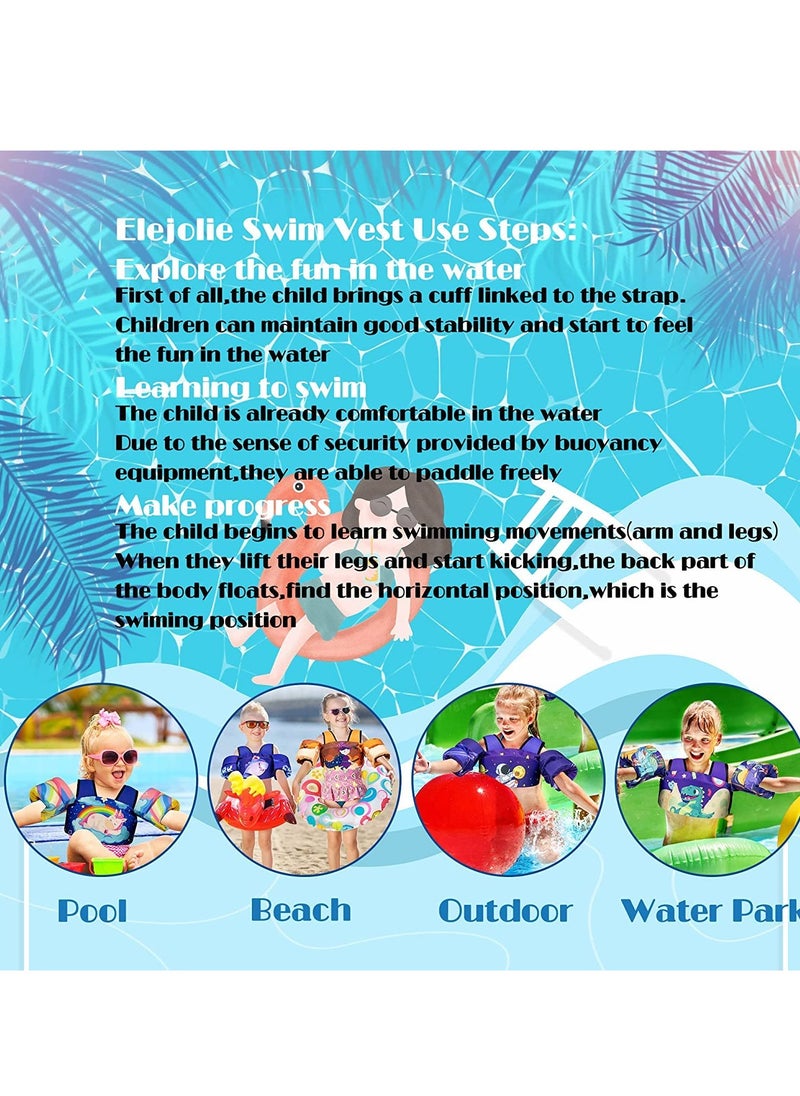 Cool Baby Style COOLBABY Kids Swimming Vest For Kids Learning to Swim Training Baby Safe Swimming Aid Jacket For 2 3 4 5 6 Years Old Baby Arm Wings (10-30kg)  - Image 4