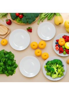 Melrich 38-Piece Opalware Dinner Set With 8 X 25 Cm Dinner Plates, 8 X 19 Cm Dessert Plates, 8 X 20 Cm Soup Plates, 2 X 30 Cm Serving Plates, 2 X 23 Cm Serving Bowls, 2 X 18 Cm Serving Bowls, 8 X 13 Cm Bowls, Serves 8, White  - Image 5