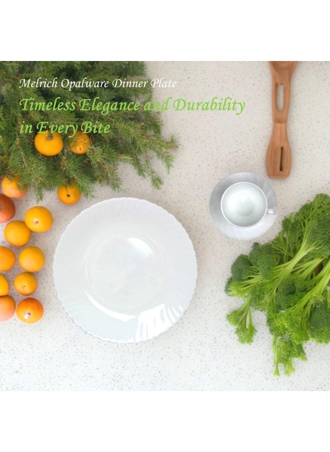 Melrich - 38-Piece Opalware Dinner Set With 8 X 25 Cm Dinner Plates, 8 X 19 Cm Dessert Plates, 8 X 20 Cm Soup Plates, 2 X 30 Cm Serving Plates, 2 X 23 Cm Serving Bowls, 2 X 18 Cm Serving Bowls, 8 X 13 Cm Bowls, Serves 8, White - Image 1