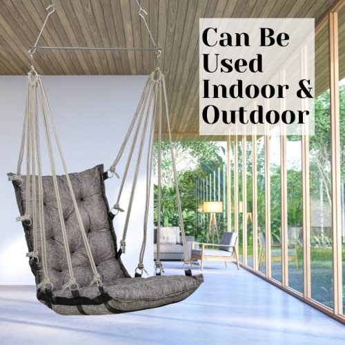 Patiofy Cotton Jhula for Home and Adults - Swing for Balcony - Weight Capacity Up to 150Kgs (Grey), 40 Cm - Image 4