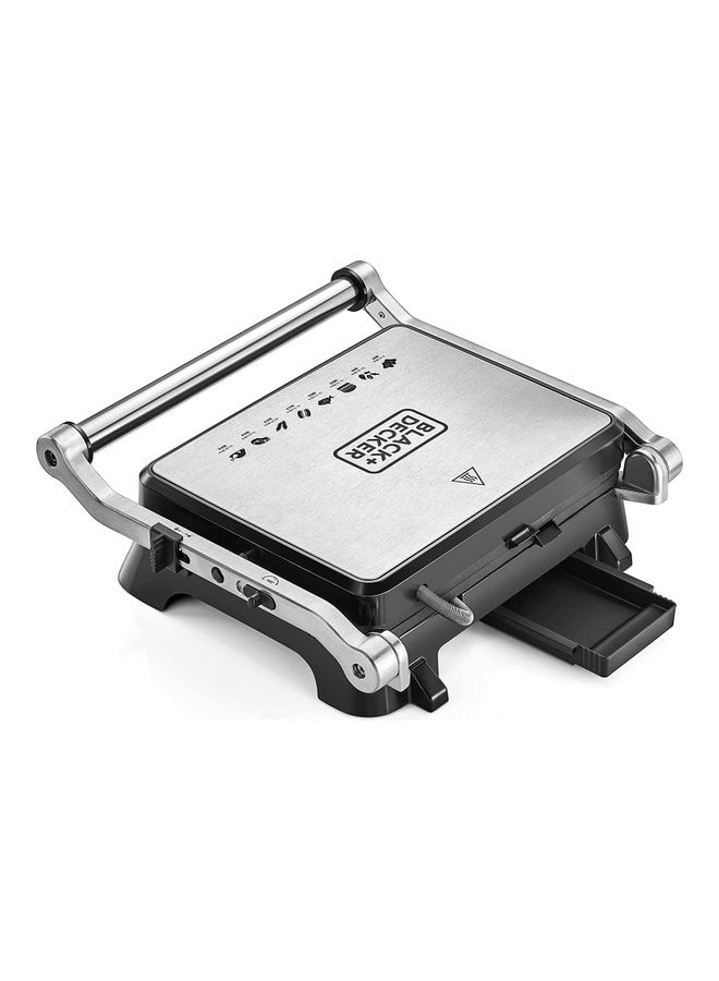 BLACK+DECKER Contact Grill With Full Flat Grill For Barbeque 1400 W CG1400-B5 Black - Image 5