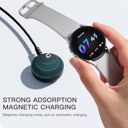 MARVIK Charger for Samsung Galaxy Watch 6/6 Classic, 5/5 Pro, 4/4 Classic, 3, Active 2/1, 3.3ft USB Magnetic Wireless Charger - Black - Image 3