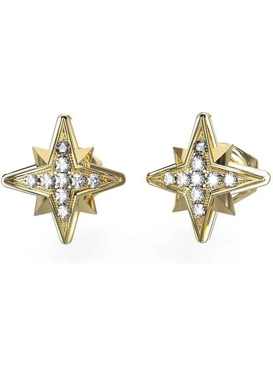 GUESS LADY'S 8MM STARS STUDS EARRING GOLD