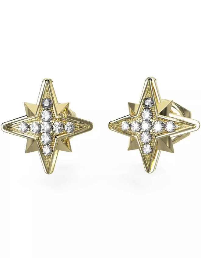 GUESS LADY'S 8MM STARS STUDS EARRING GOLD