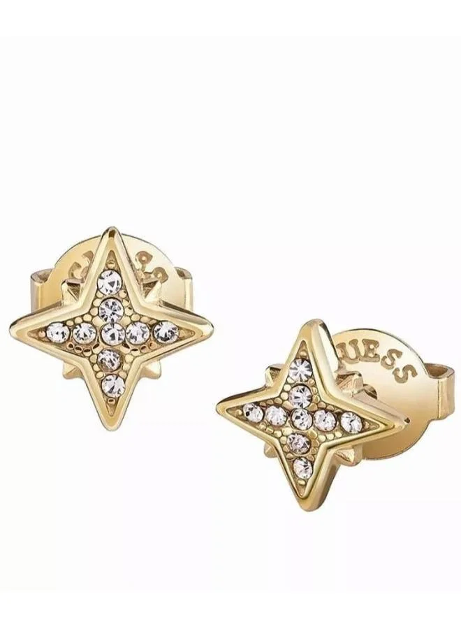 GUESS LADY'S 8MM STARS STUDS EARRING GOLD