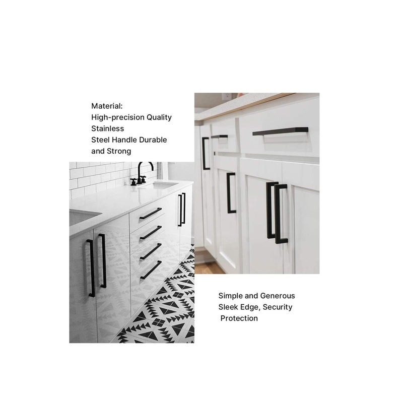 Zikra Cupboard Small Handle Closet Black Small Handle Solid Square Cabinet Handle Black Furniture Pulls Hole Centers Black Cabinet Hrdware Modern Bedroom Cabinet Handles 1 Pack - Image 4
