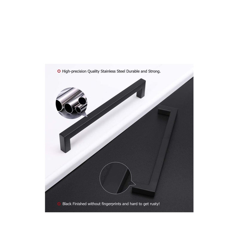 Zikra Cupboard Small Handle Closet Black Small Handle Solid Square Cabinet Handle Black Furniture Pulls Hole Centers Black Cabinet Hrdware Modern Bedroom Cabinet Handles 1 Pack - Image 3