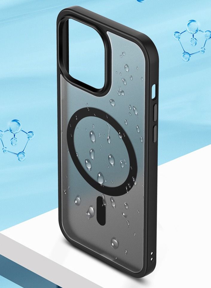 Magnetic Case for iPhone 13 Pro Max MagSafe Compatible Translucent Matte Back with Aluminum Alloy Keys Anti-Fingerprint Anti-Scratch 6.7 Inch Black  - Image 4