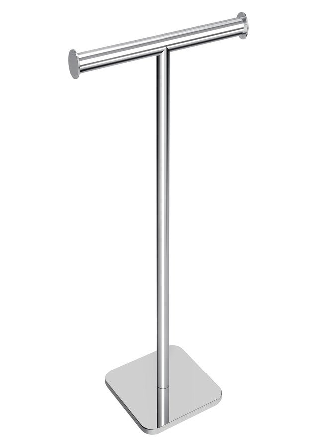 RUACQ Hand Towel Stand, 16" T-Shape Hand Towel Holder Stand for Bathroom, Kitchen and Countertop Towel Holder 304 Stainless Steel Hand Towel Rack with Weighted Base (Chrome) - Image 1