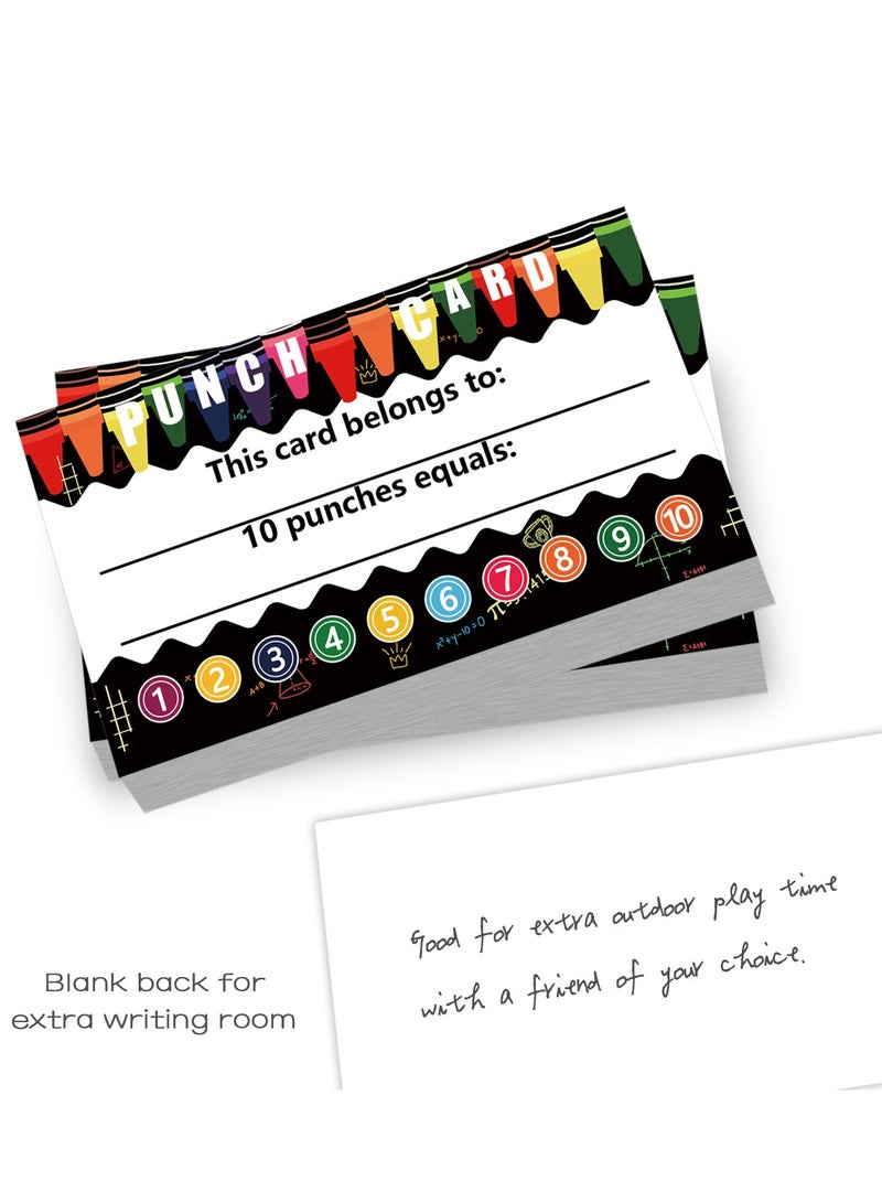 RedMapleTEK Teacher Punch Cards 50 Pack Student Encouragement Behavior Reward Cards, Classroom and Business Teacher Reward Cards - Image 1