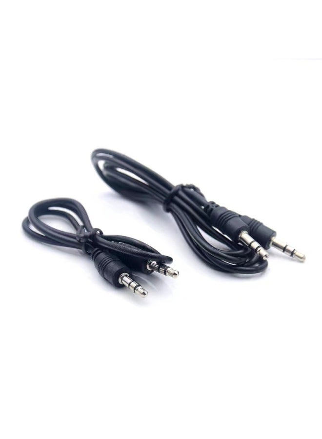 Turn Double Lotus Head Mobile Phone Computer Earphone Speaker Ring Power Amplifier Connection Video Line Audio One-two Output 3.5-Colour:One Support One【black 0.5m = 50cm 】-Length:1 Pack  - Image 1