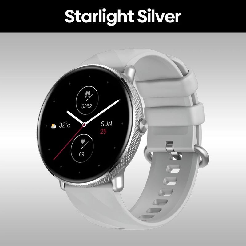 زيبليز ساعة ذكية [World Premiere] Zeblaze GTR 3 Pro Fitness & Wellness Smart Watch Amoled Display 316L Stainless Steel Smartwatch For Women, Starlight Silver - Image 1