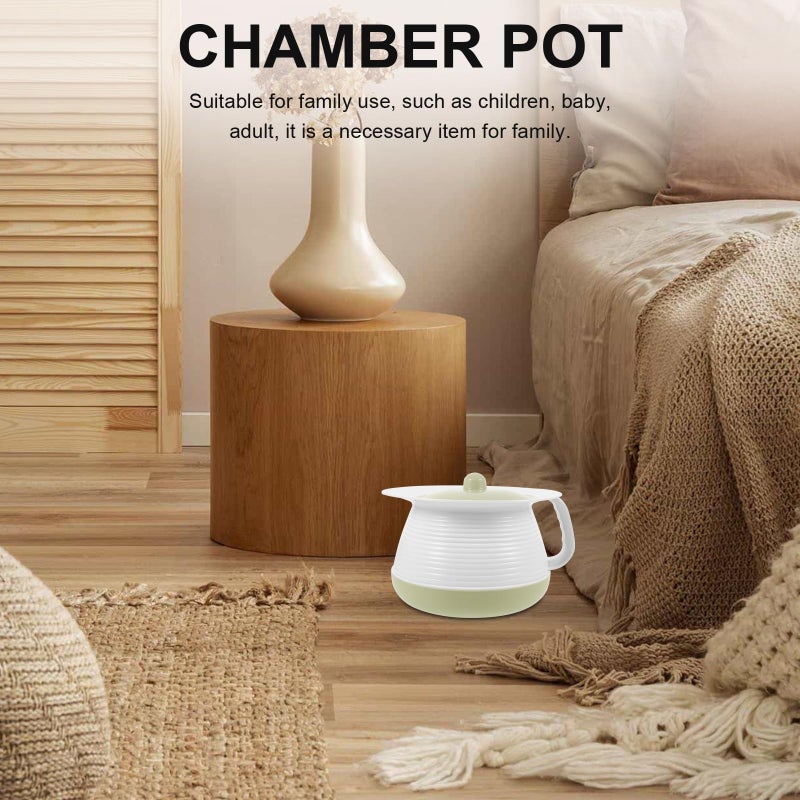 Compact Plastic Spittoon with Handle and Lid Multi Function Chamber Pot for Elderly and Disabled Easy to Clean - Image 5