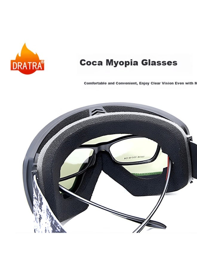 Dratra Ski Goggles Double-layer Anti-fog Large Spherical Protective Gl Compatible With Prescription Gl For Men And Women Mountaineering Outdoor Sports Gear