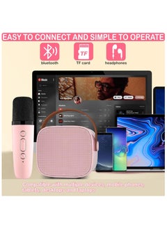 NNEWVANTE Mini Karaoke Machine for Kids & Adult, 4-12 Years Old Girls Birthday Gift for Girls & Boys, Karaoke Toys Gifts for Girls Ages 4, 5, 6, 7, 8, 9, 10, 12 +Year Old Birthday Party(PINK)  - Image 4