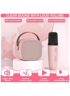 NNEWVANTE Mini Karaoke Machine for Kids & Adult, 4-12 Years Old Girls Birthday Gift for Girls & Boys, Karaoke Toys Gifts for Girls Ages 4, 5, 6, 7, 8, 9, 10, 12 +Year Old Birthday Party(PINK)  - Image 5
