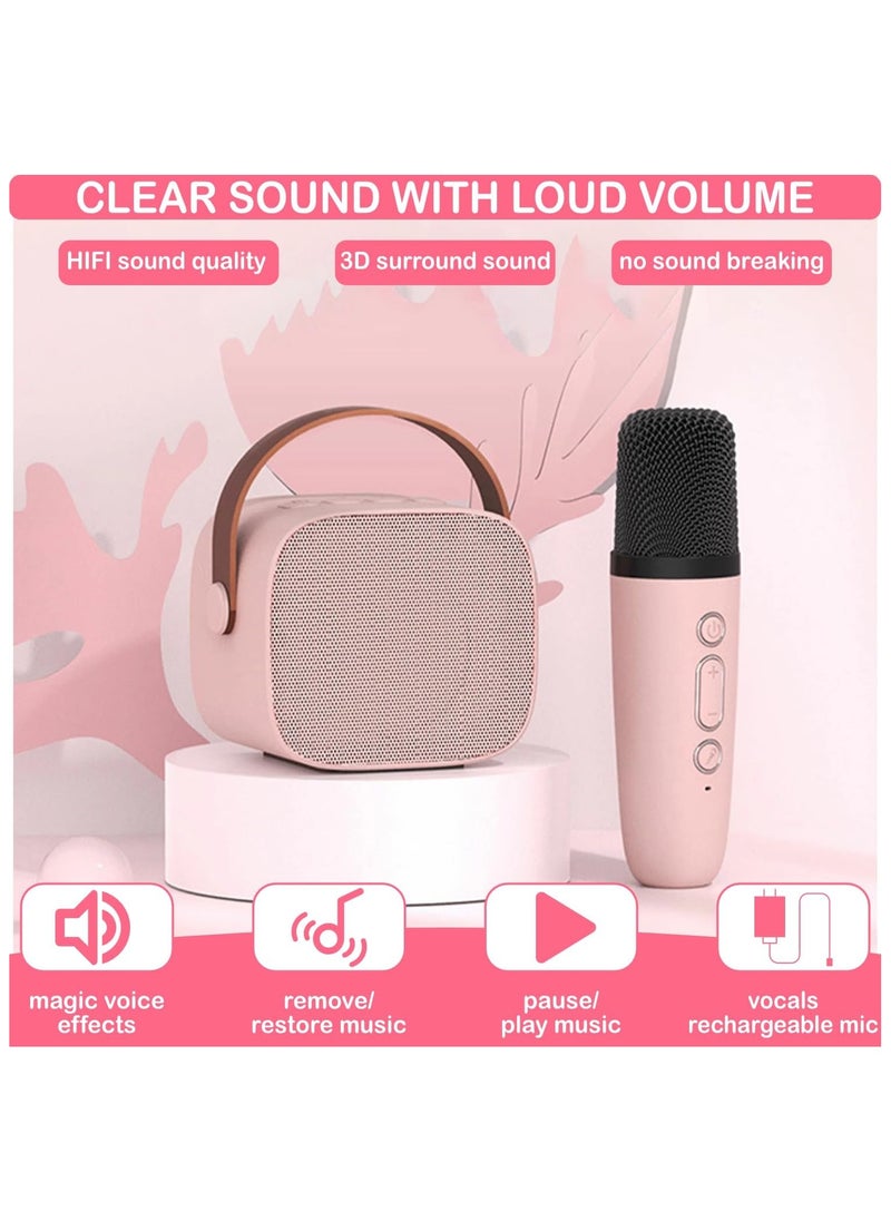 NNEWVANTE Mini Karaoke Machine for Kids & Adult, 4-12 Years Old Girls Birthday Gift for Girls & Boys, Karaoke Toys Gifts for Girls Ages 4, 5, 6, 7, 8, 9, 10, 12 +Year Old Birthday Party(PINK)  - Image 5