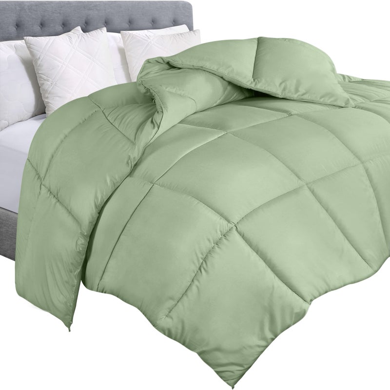 Utopia Bedding Comforter Duvet Insert, Quilted Comforter with Corner Tabs, Box Stitched Down Alternative Comforters King Size (Sage Green) - Image 1