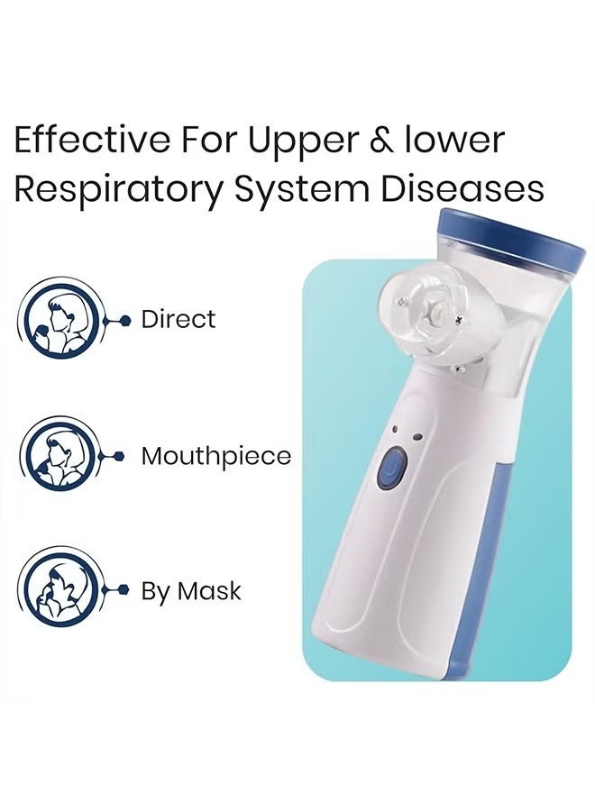 Rechargeable Mesh Nebulizer for Respiratory Health White - Image 2