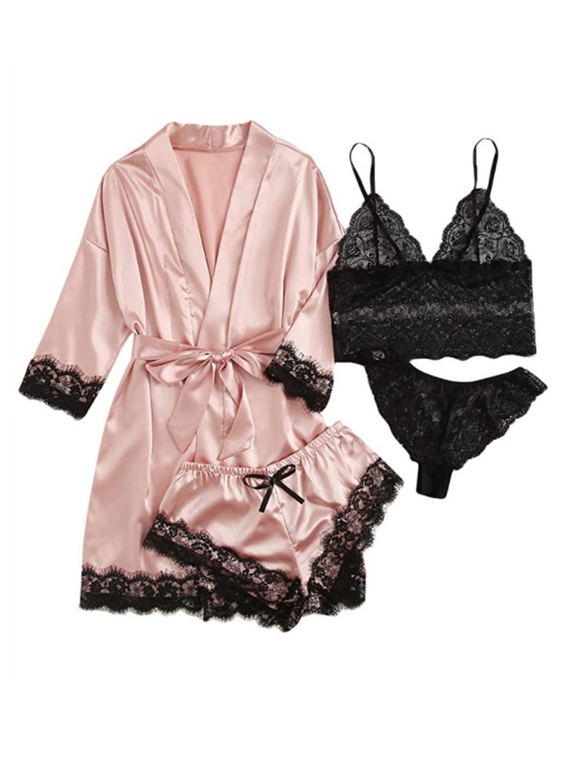 4pcs pajamas women's home pajamas lace pajamas set  - Image 1