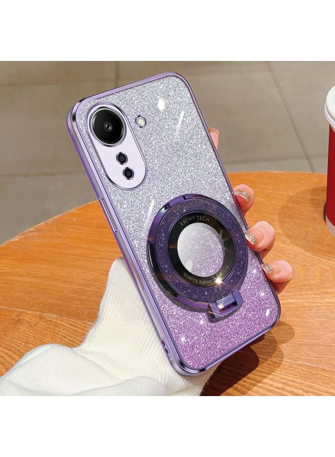 اس-توب جراب لهاتف Redmi 13C 4G مطلي بطبقة لامعة متدرجة اللون، جراب دائري من مادة TPU - Image 1